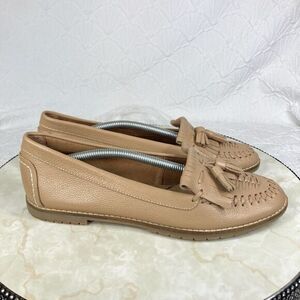 Sofft Loafers Womens Size 8.5 Tan Basket Weave Leather Slip On Comfort Shoes New